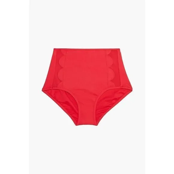 New. Seafolly red petal edge high rise bikini. USA SIZE 8DD/6-bottom